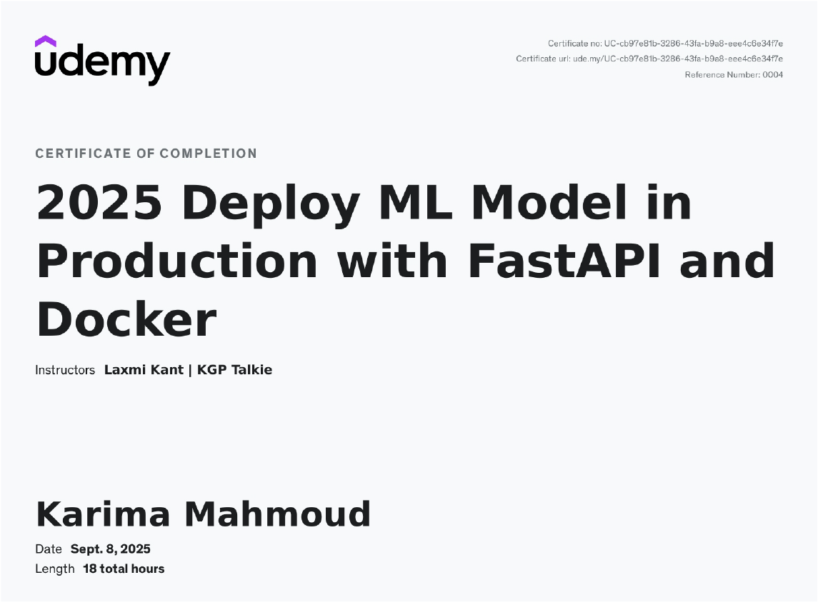 Deploy ML Model in Production with FastAPI and Docker